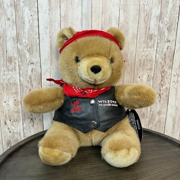 Vintage Billy The Biker Bear in Wilsons Leather Vest Limited Edition Plush toy - Picture 1 of 13